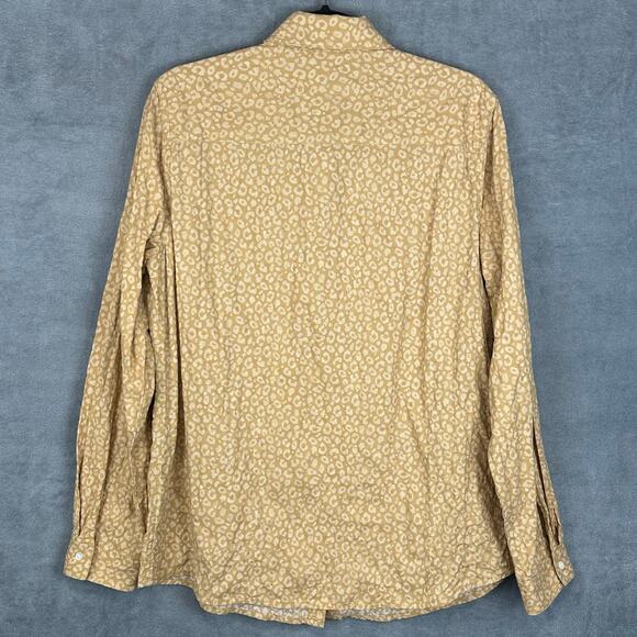 J Mclaughlin Top Womens Large Gold Print Button Down Long Sleeve Preppy Career - Picture 4 of 11